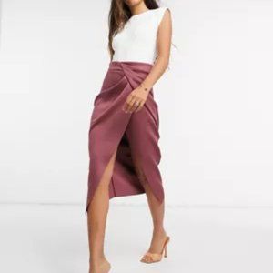 ASOS Design wrapped scuba midi pencil skirt